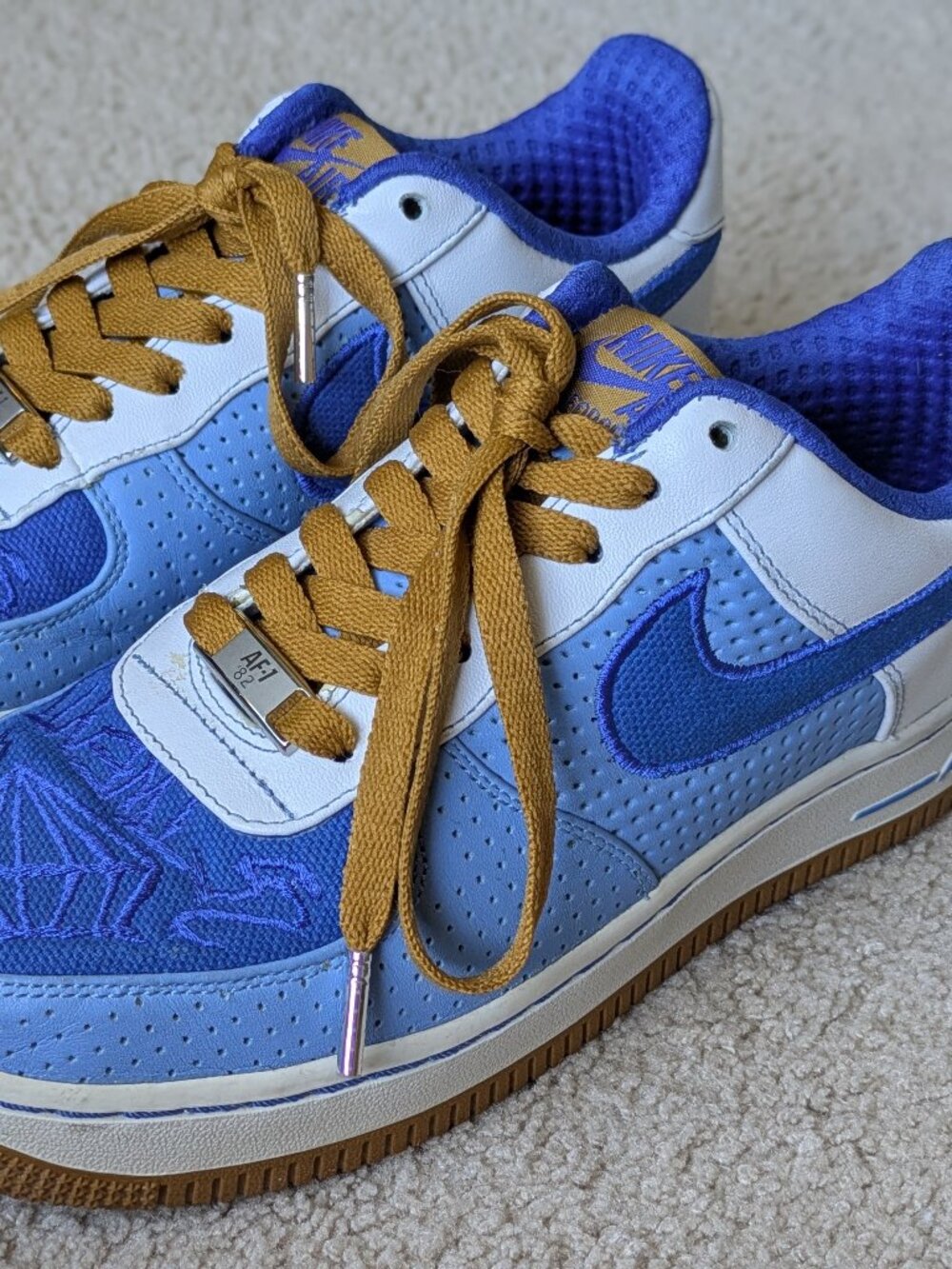 Nike Air Force 1 Premium 07 Blue Diamond 'Philly Down North' (youth/men's 5.5)